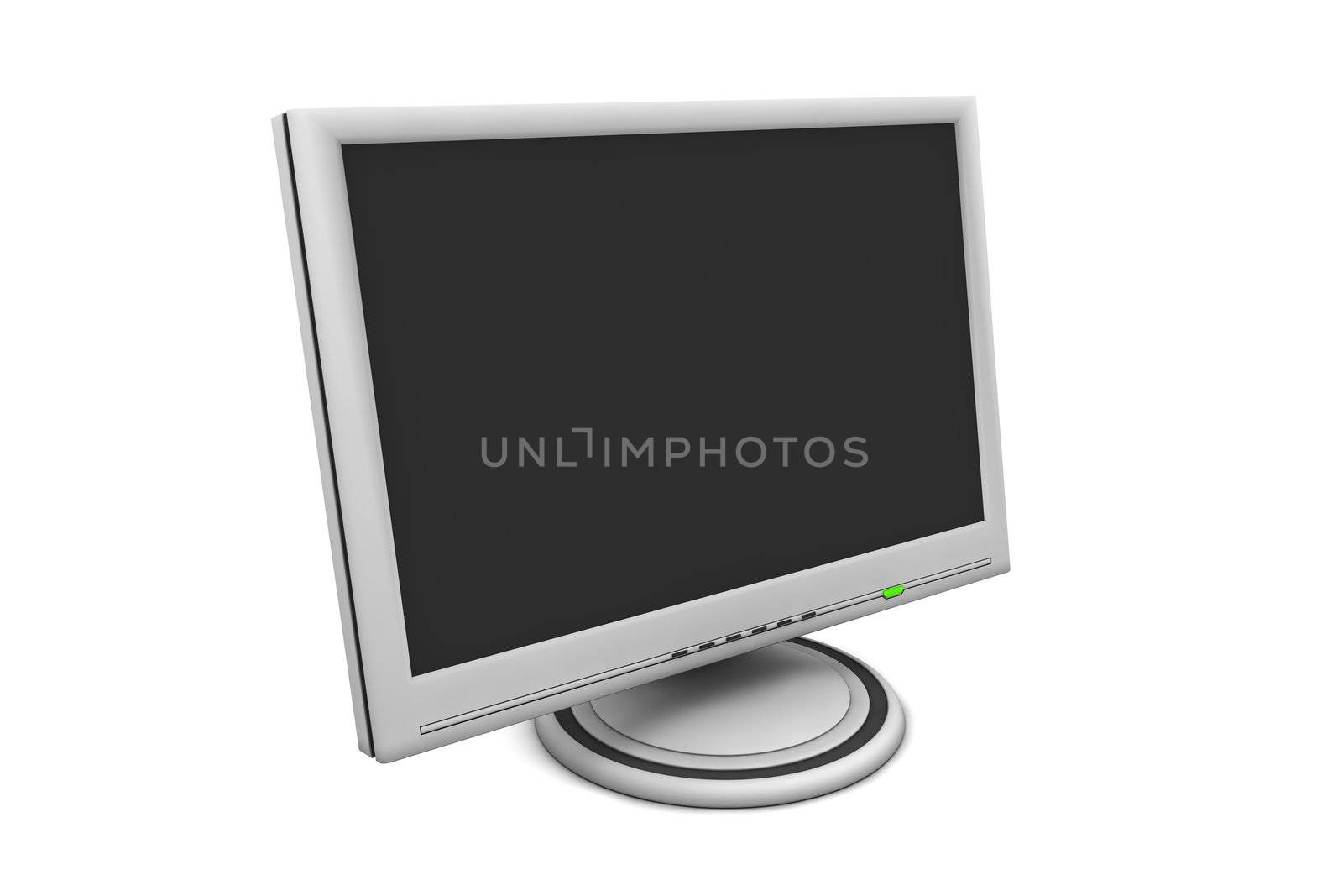 flat screen lcd computer monitor with a green status led - angular view