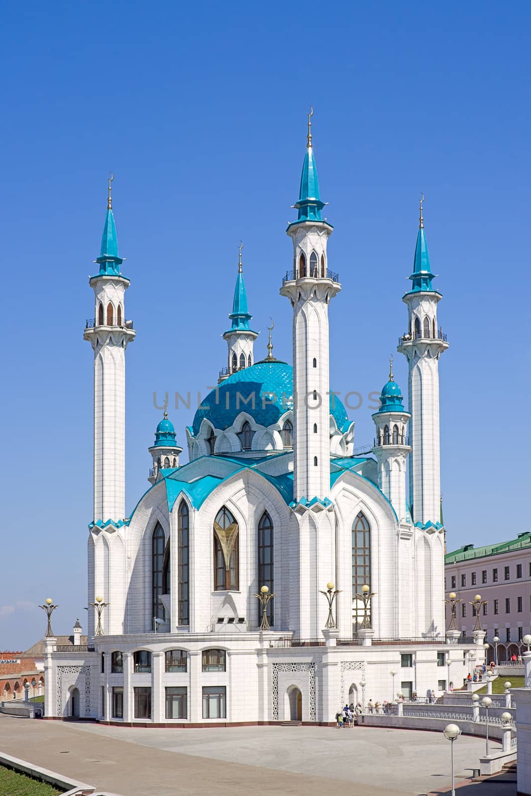 View of the beautiful Qolsharif Mosque in the Kremlin, Kazan, Russia.