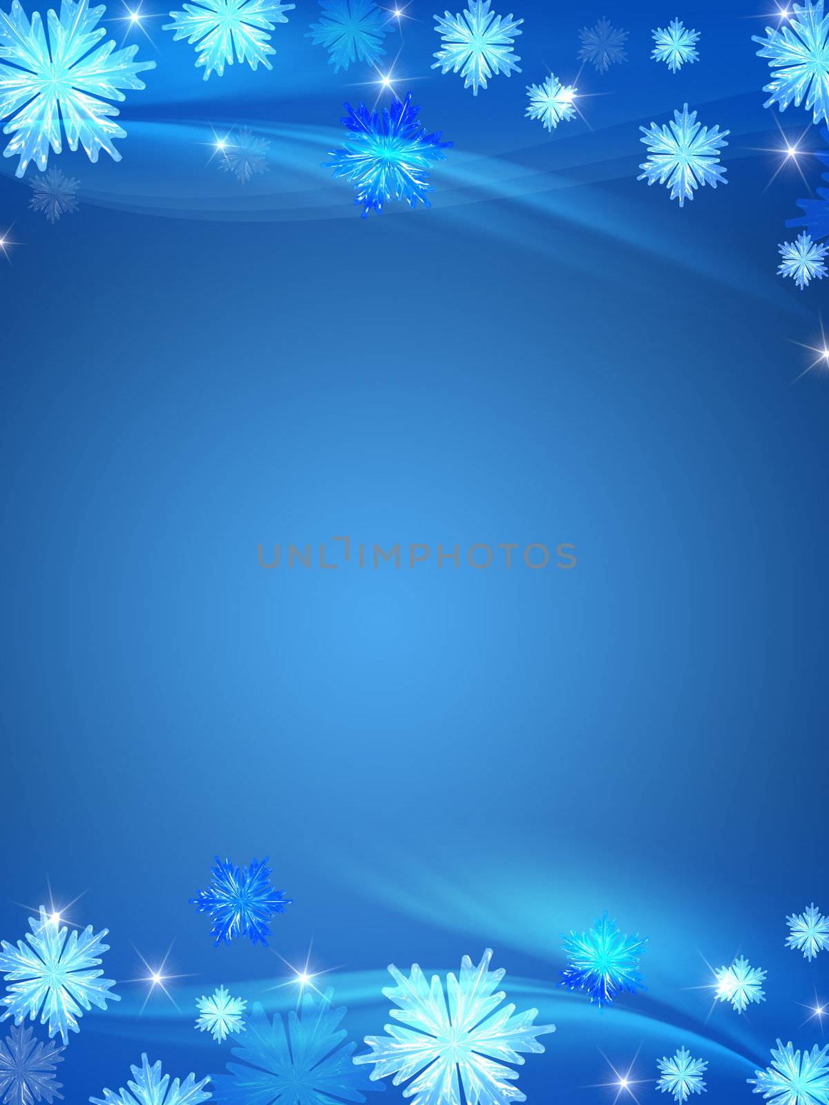 crystal snowflakes blue background by marinini