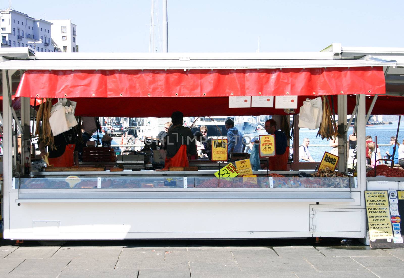 Popular fish market in Bergen. 