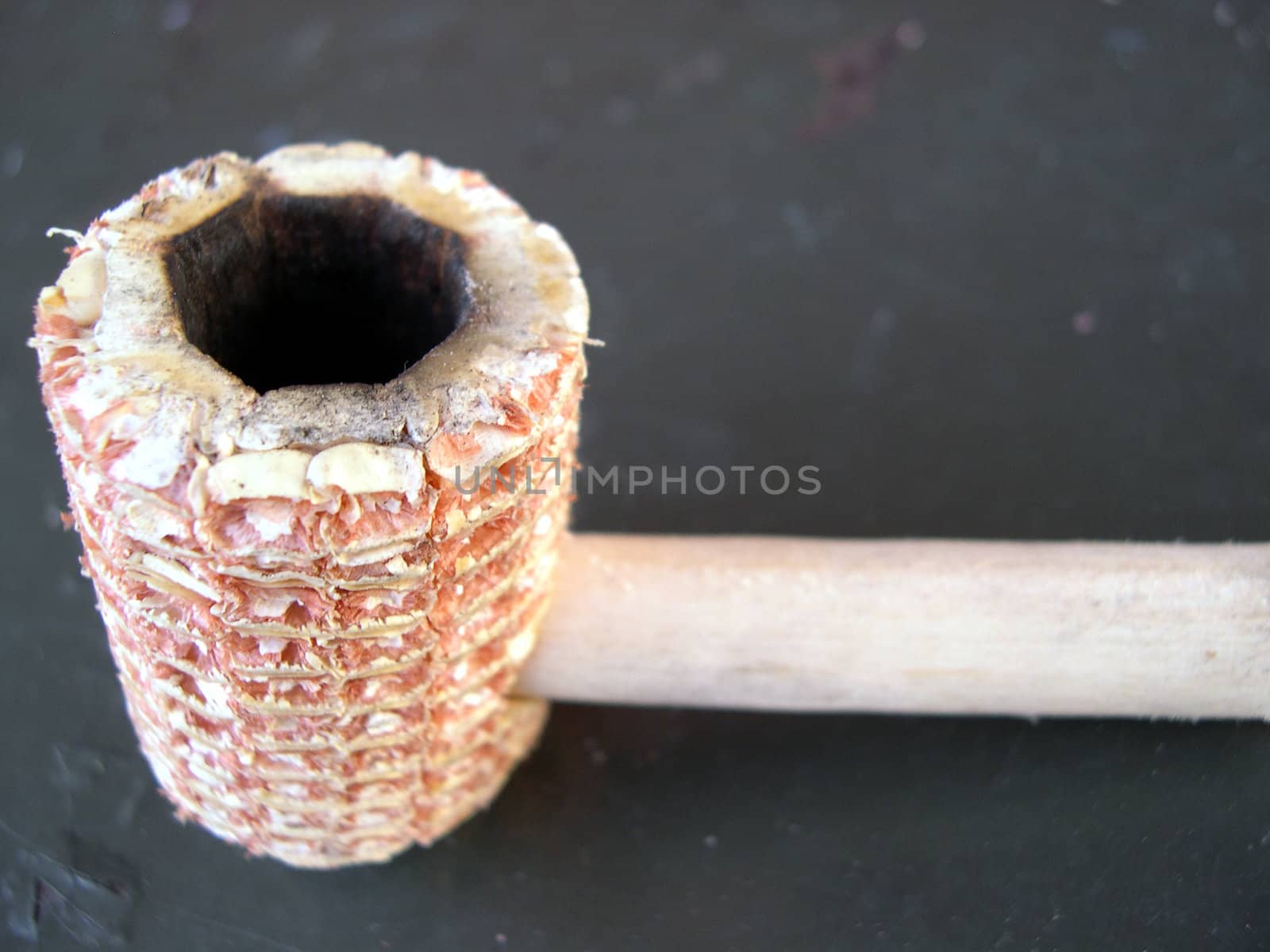 A home made, country style, corn cob pipe