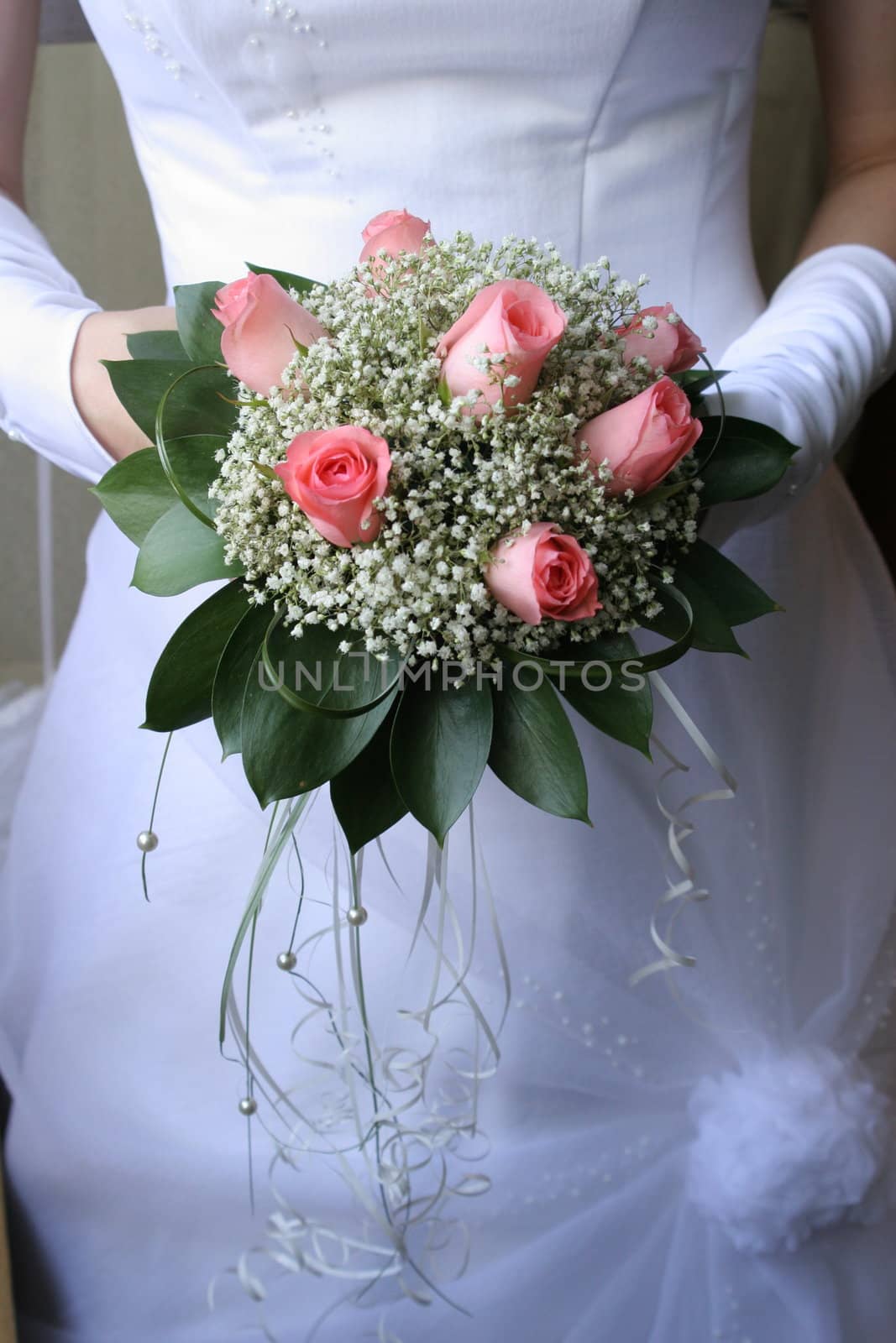 bride with flowers