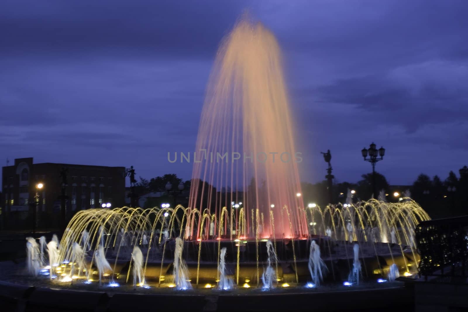 Fountain in the evening