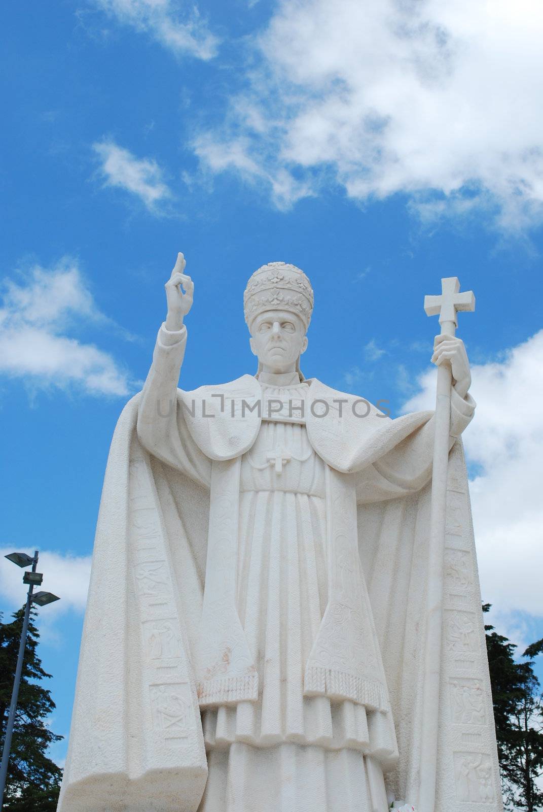 statue of the pope in the sanctuary of Fatima