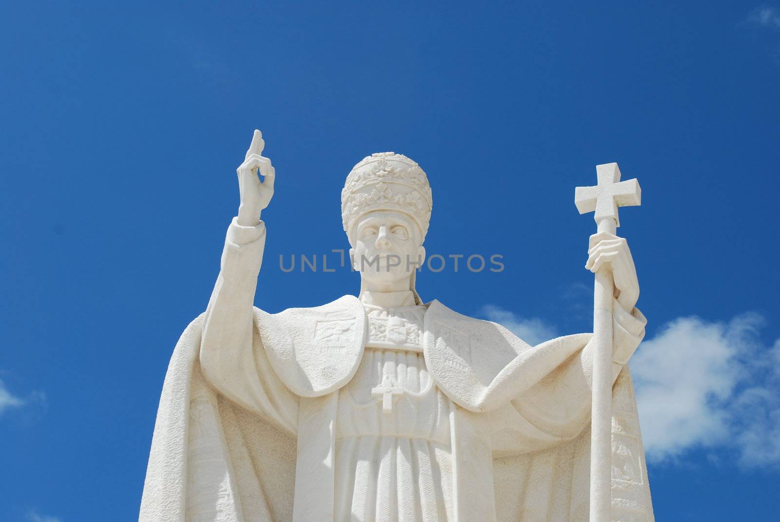 statue of the pope in the sanctuary of Fatima