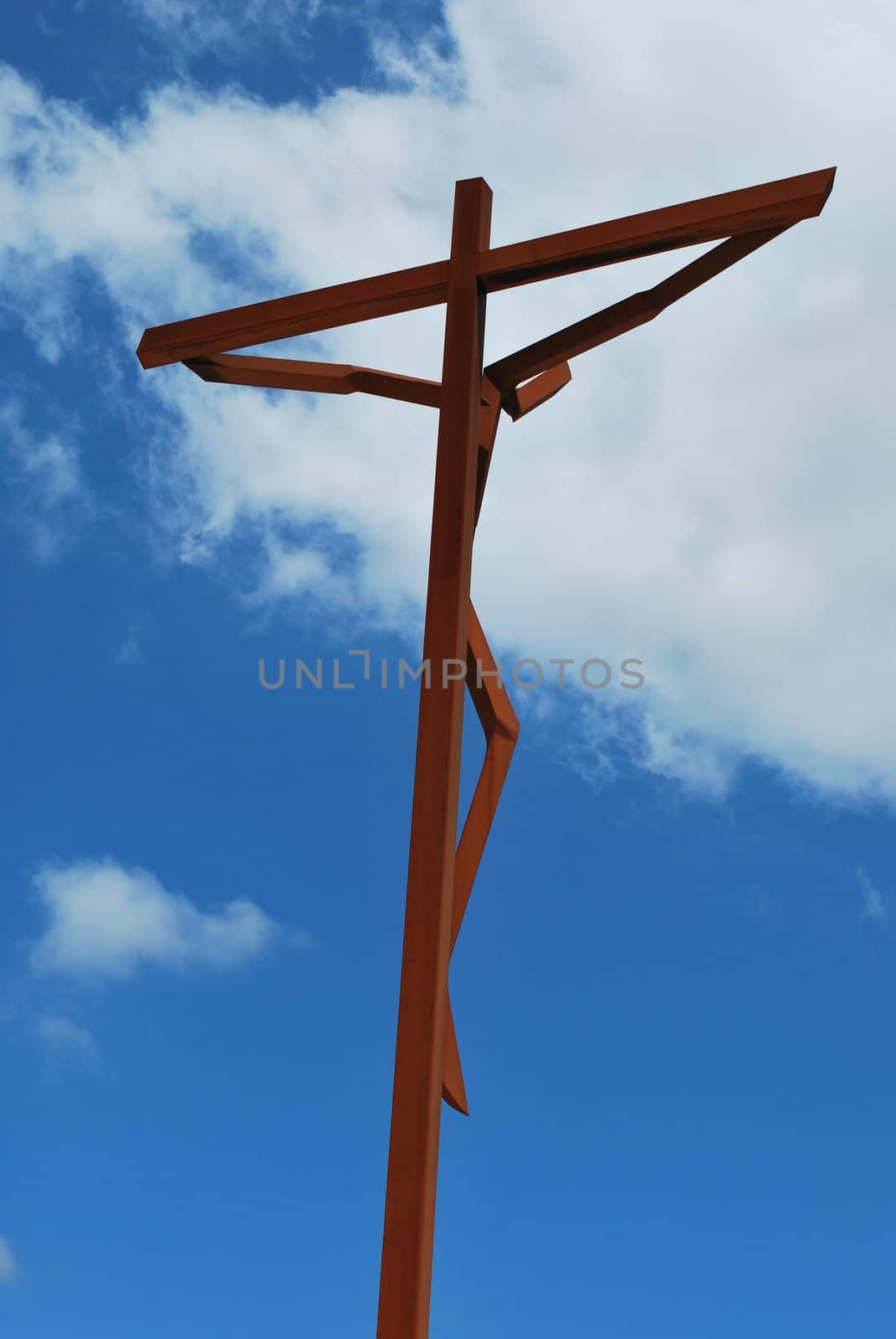 crucifixion of Jesus on a modern cross in Fatima