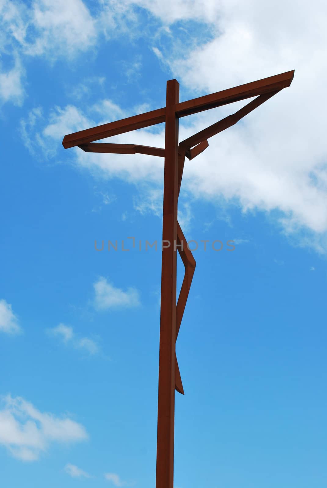 crucifixion of Jesus on a modern cross in Fatima