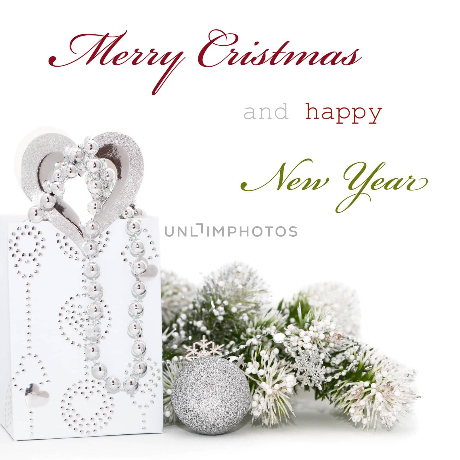 Christmas greeting card with sample text
