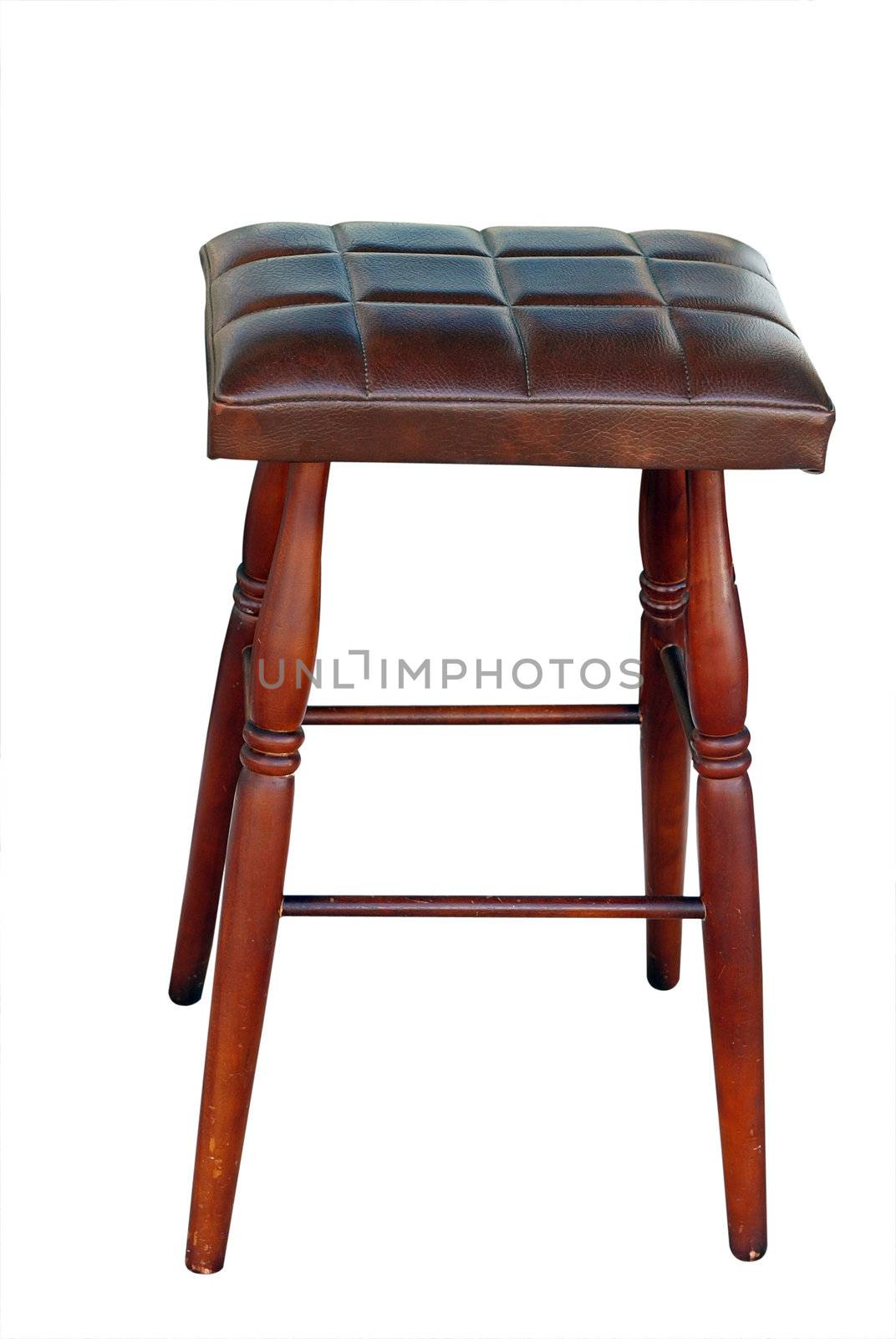 Padded Stool isolated with clipping path        