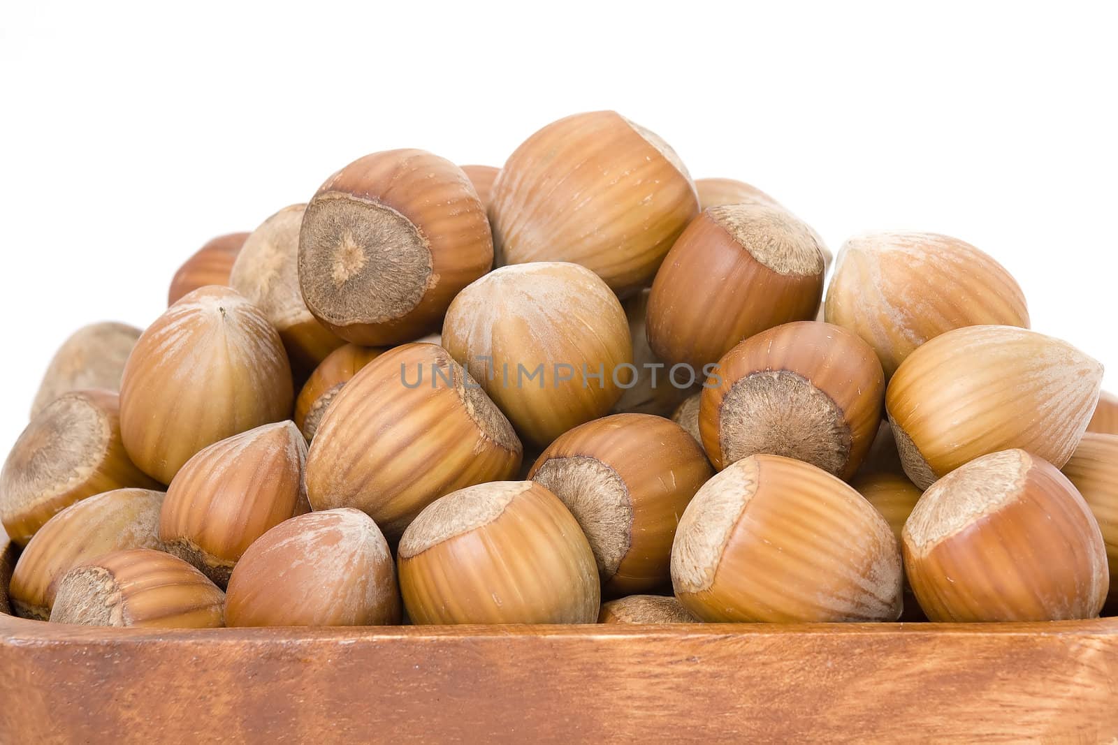 close up of hazelnuts