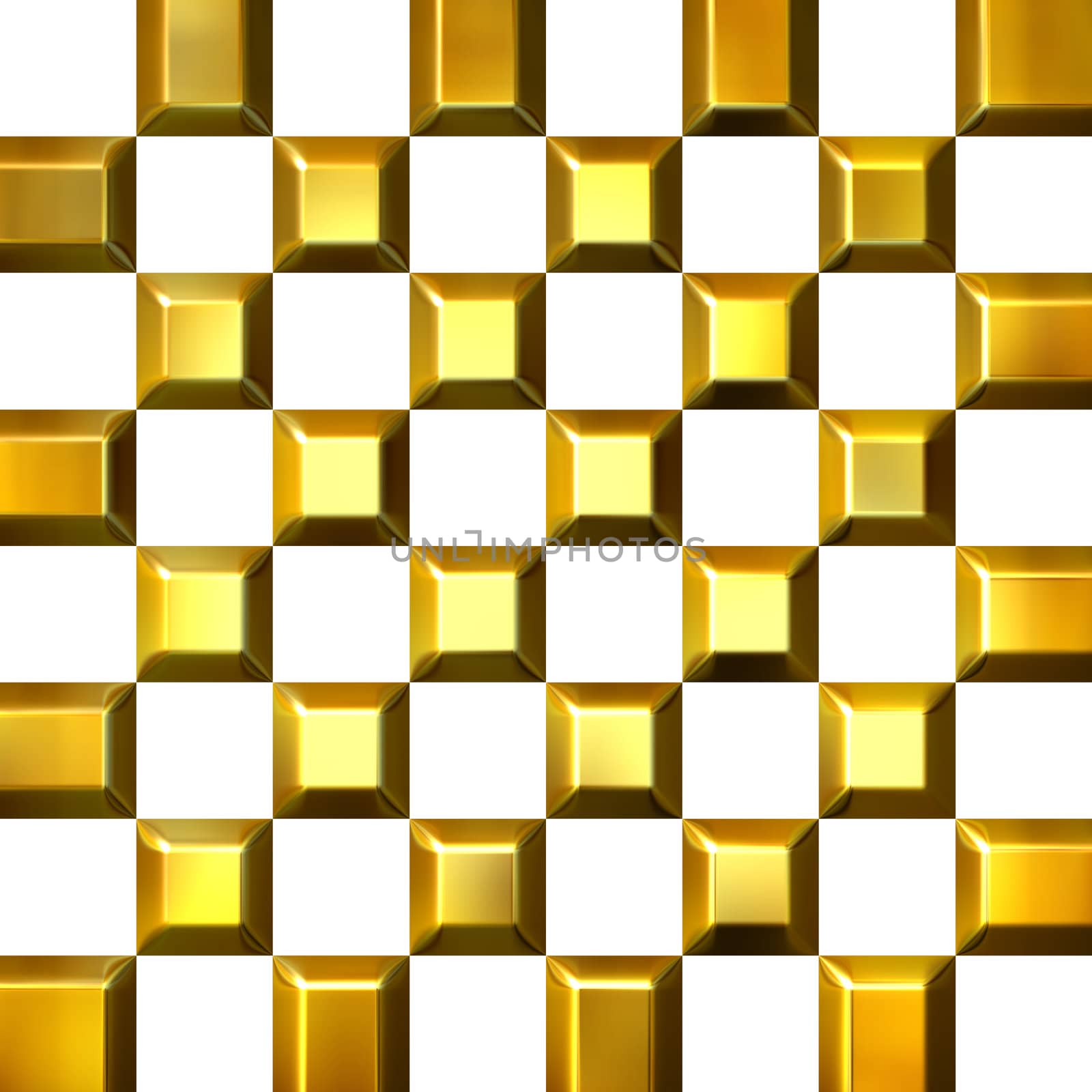 3d golden tiles isolated in white