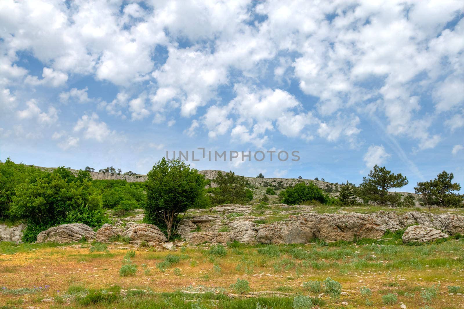 picturesque mountains landscape with beautiful sky