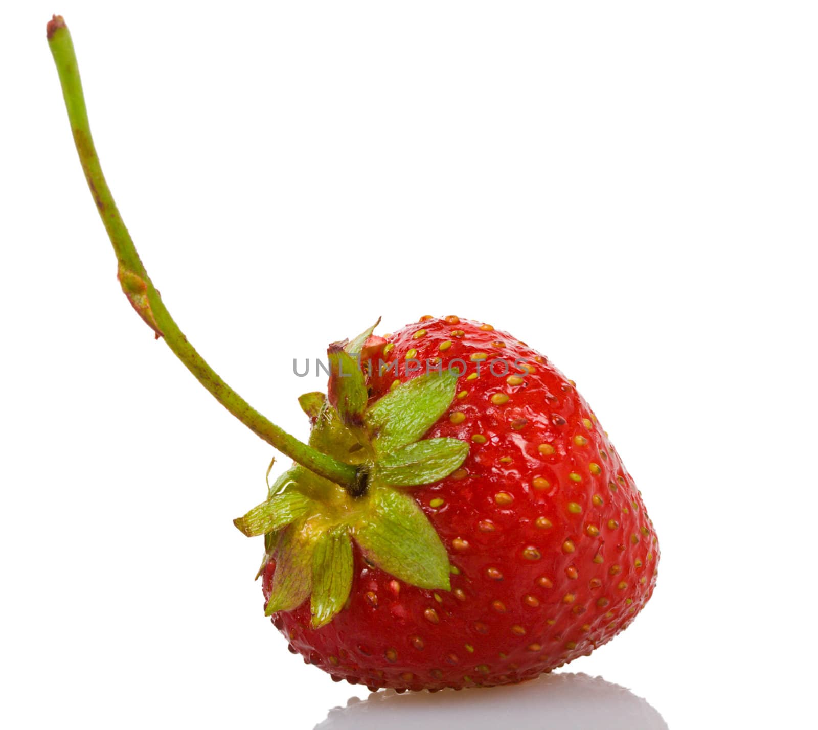 close-up ripe strawberry, isolated on white