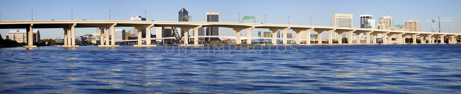 Panoramic Jacksonville, Florida. Afternoon time.