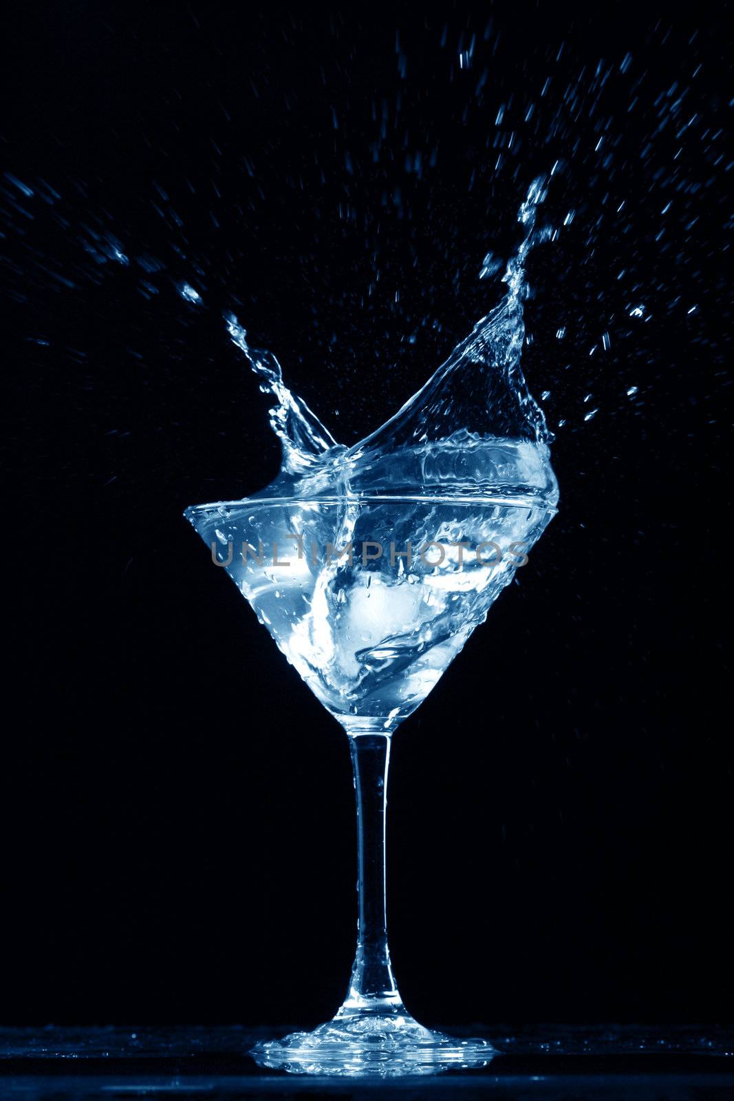 alcohol splash on black  background