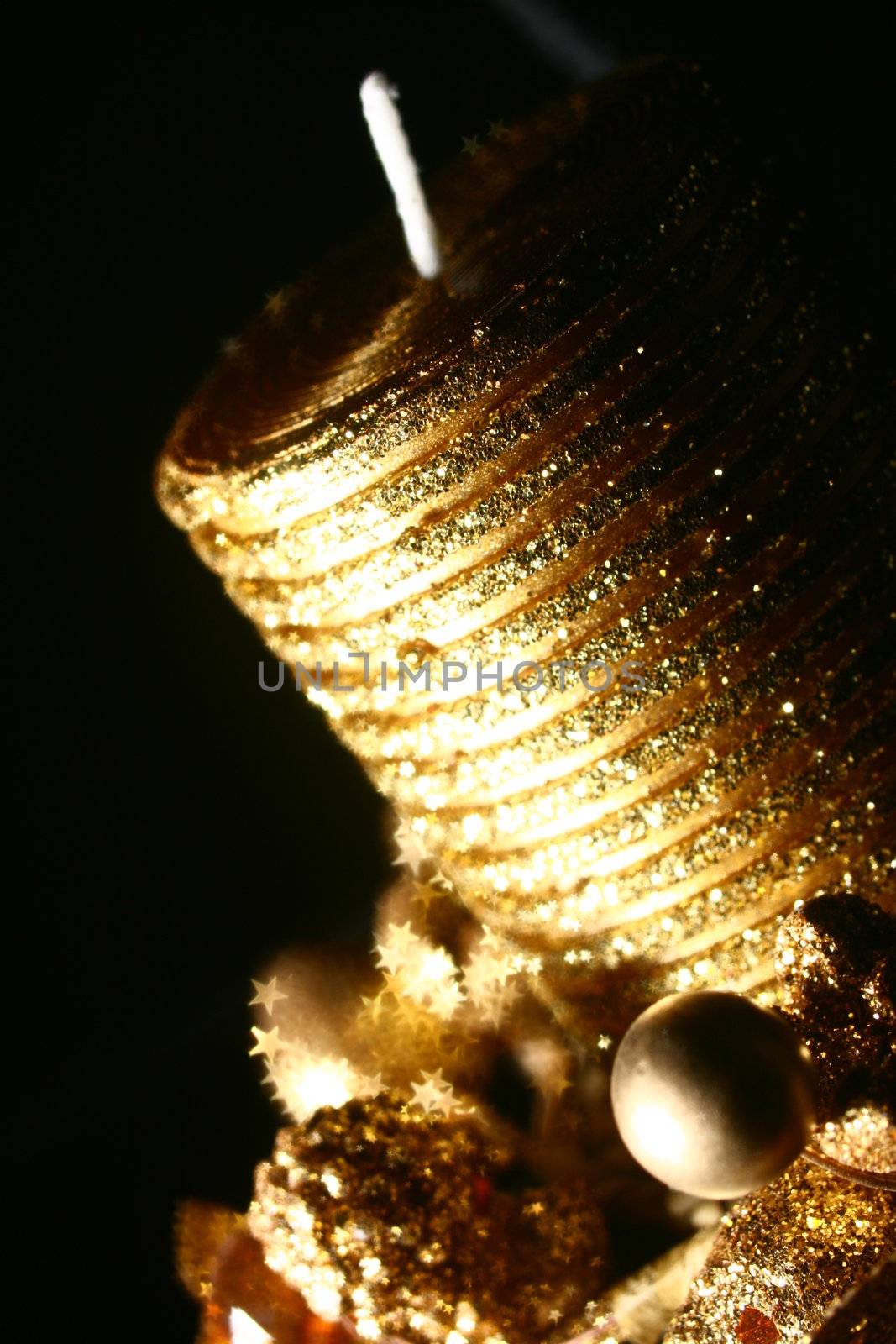 golden stars holiday background macro close up