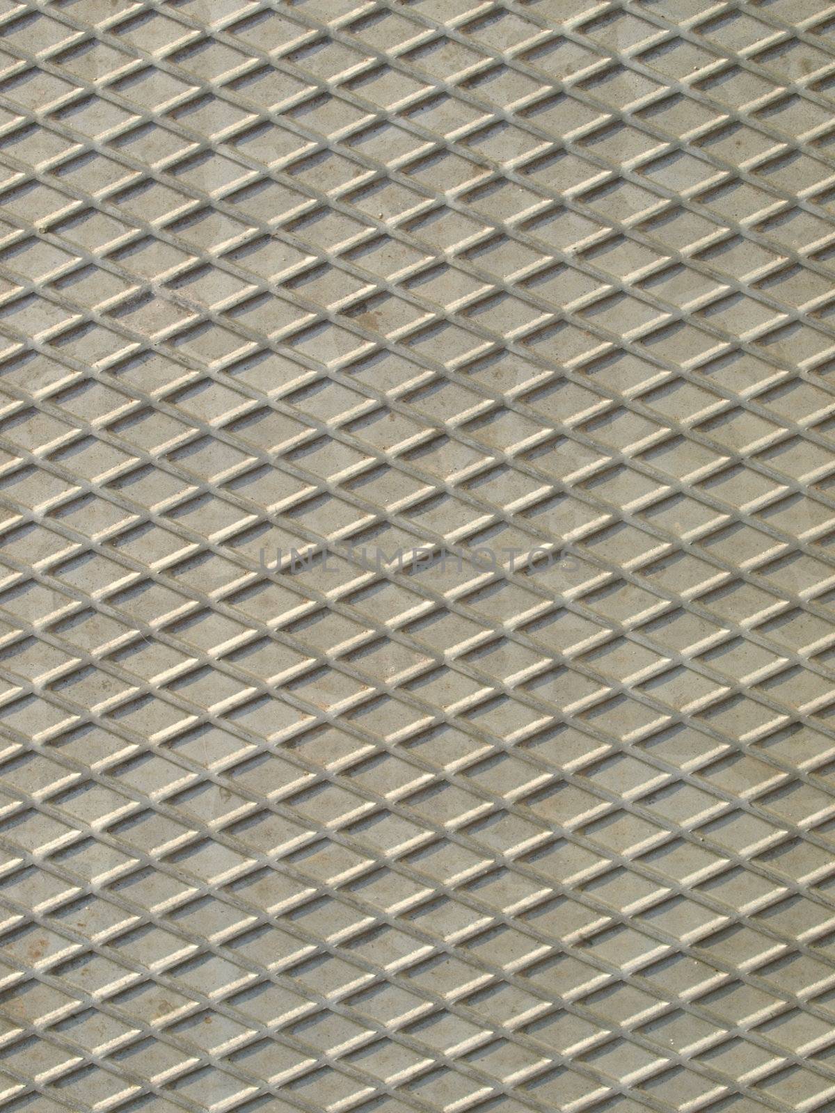 Diamond steel plate useful as a background