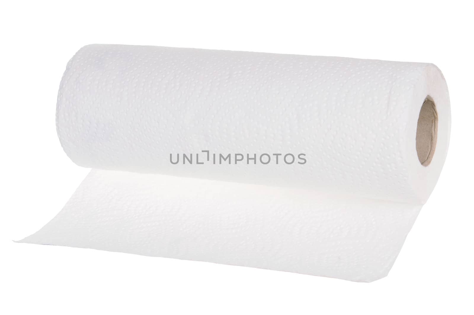 Roll of paper towel isolated on white background