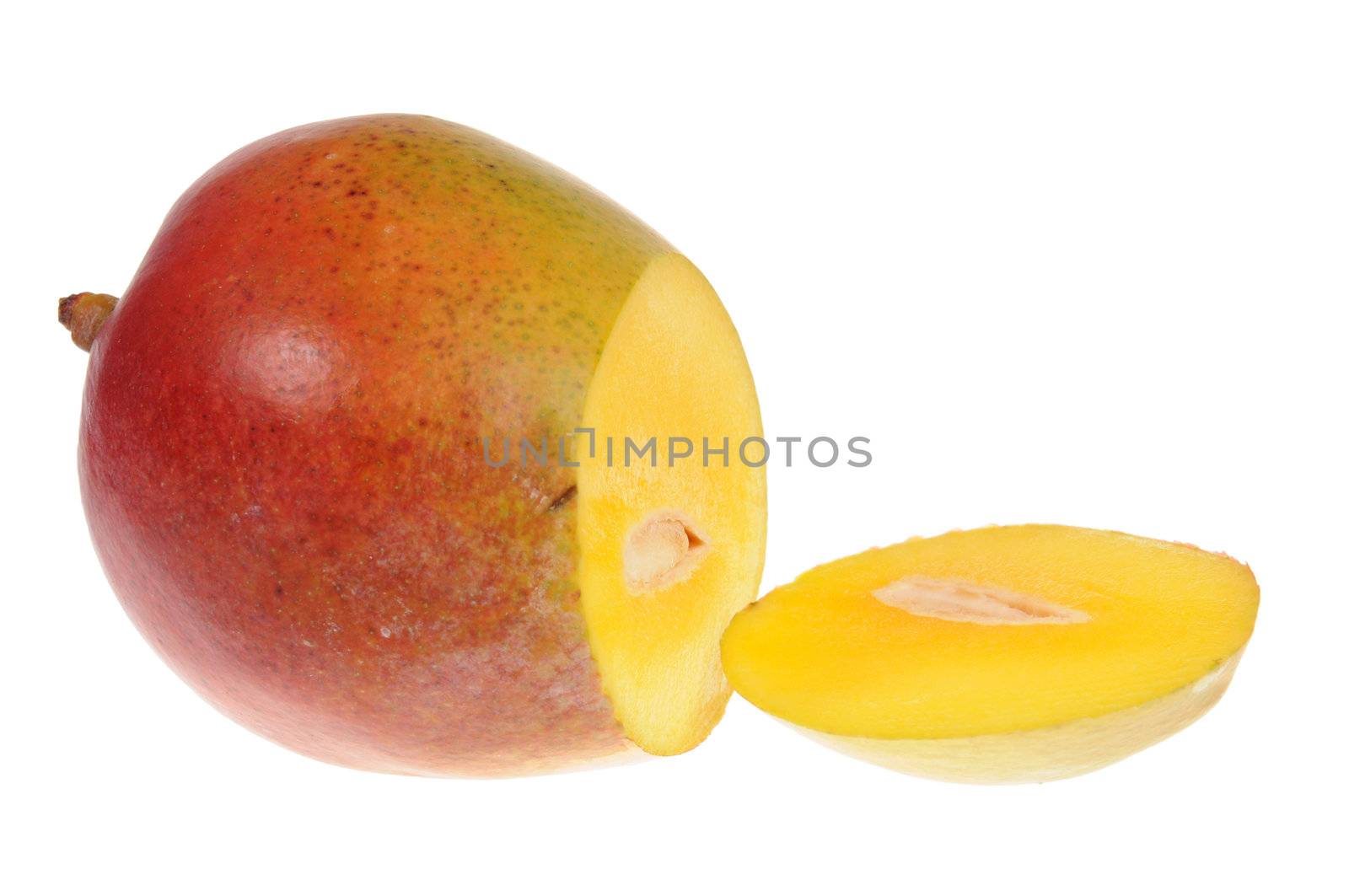 Delicious ripe mango isolated on white background