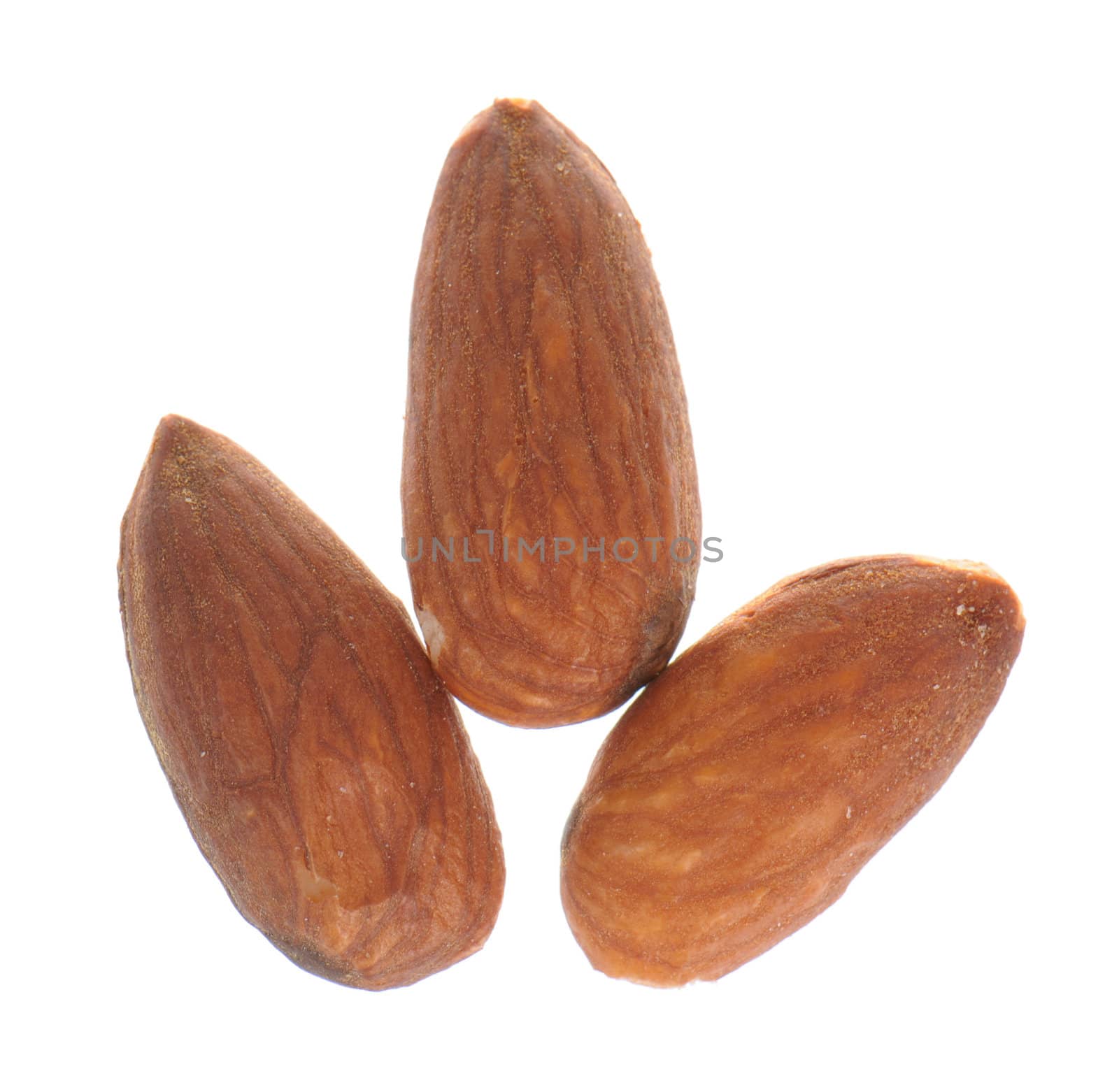 Almonds isolated on white background