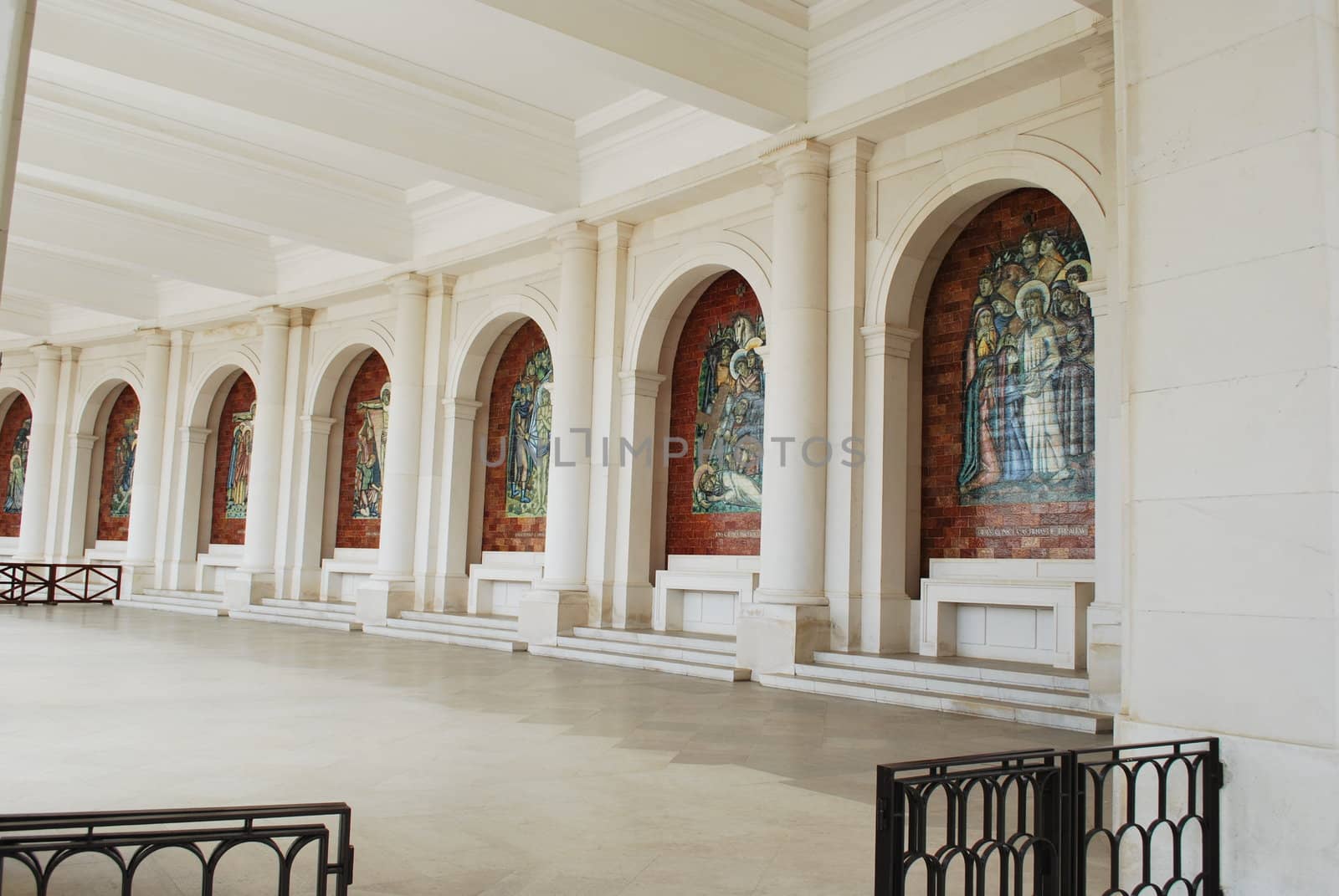 beautiful ceramic painted tiles on the Sanctuary of Fatima