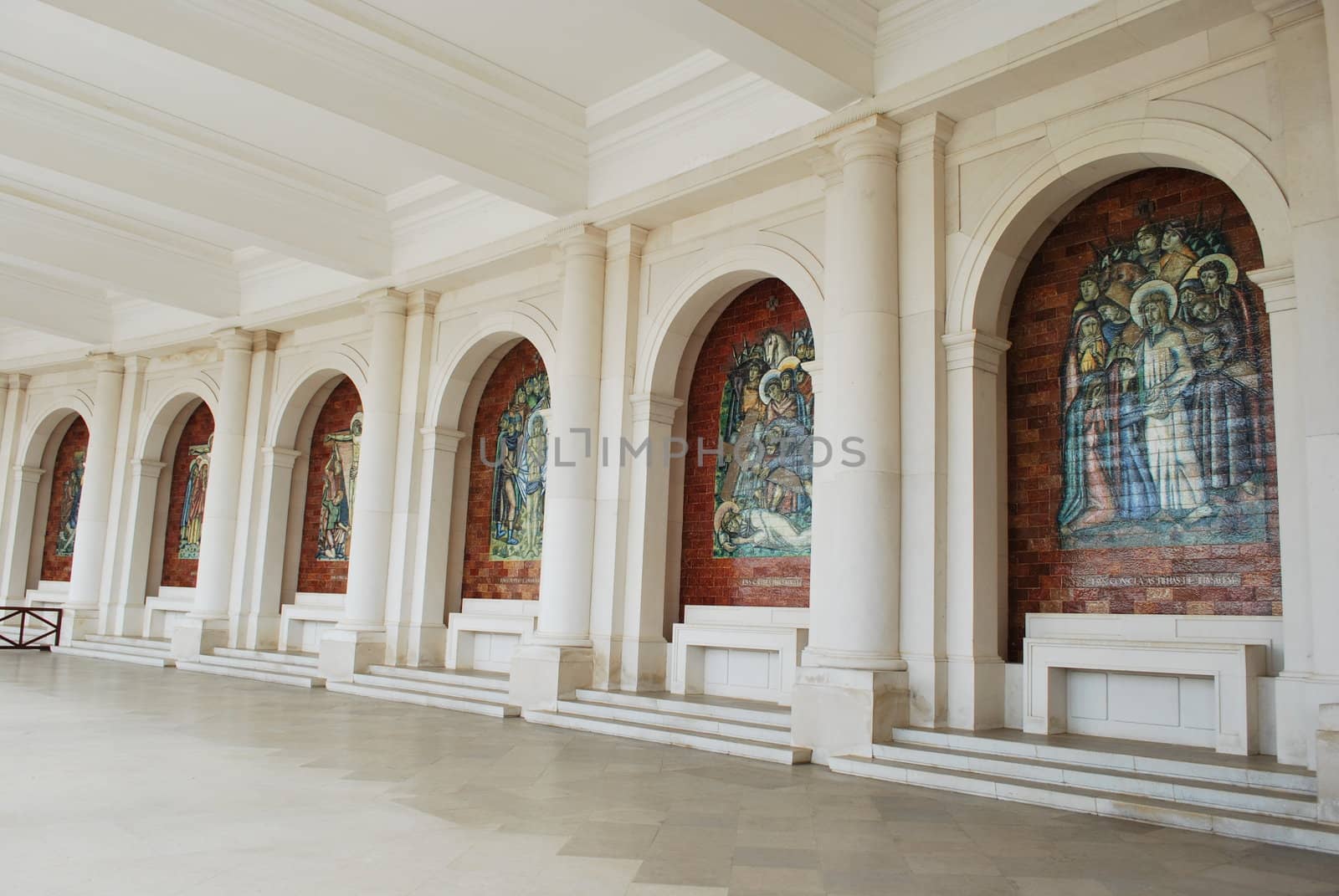 beautiful ceramic painted tiles on the Sanctuary of Fatima