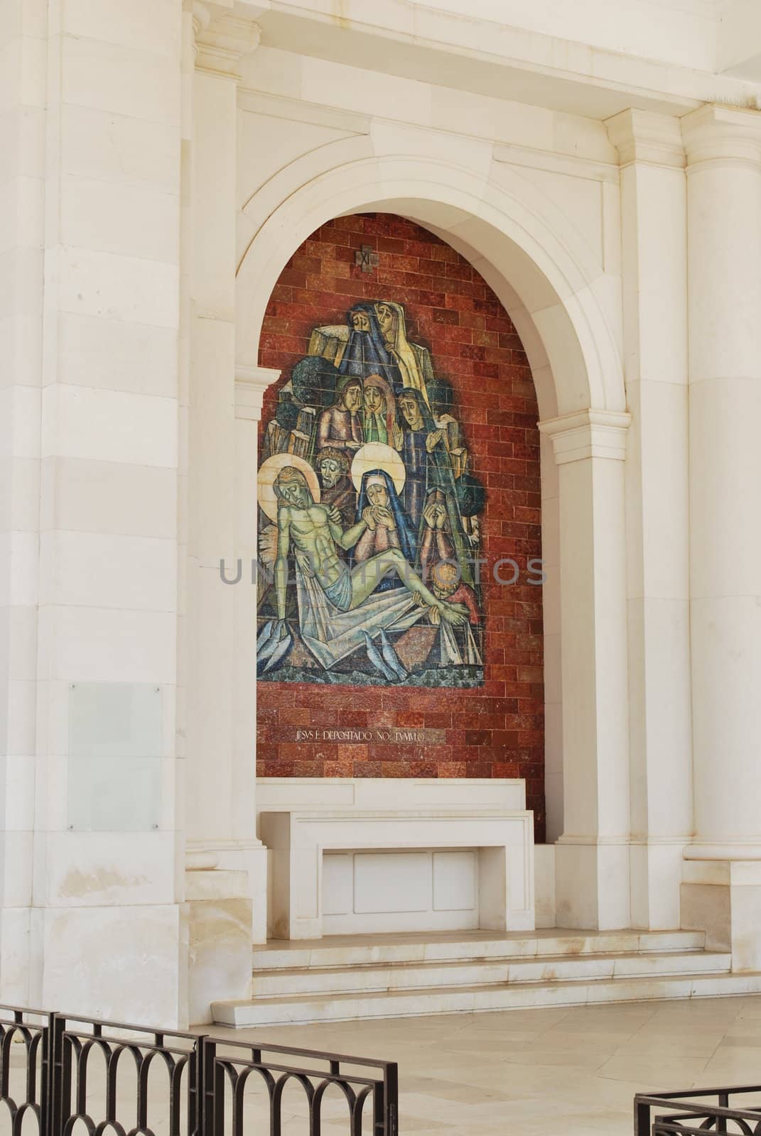 beautiful ceramic painted tiles on the Sanctuary of Fatima