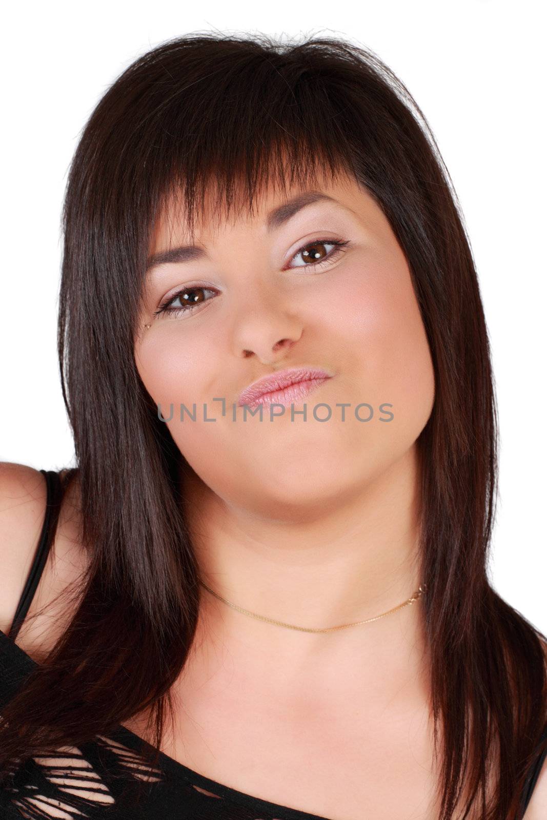 cute caucasian girl with expression