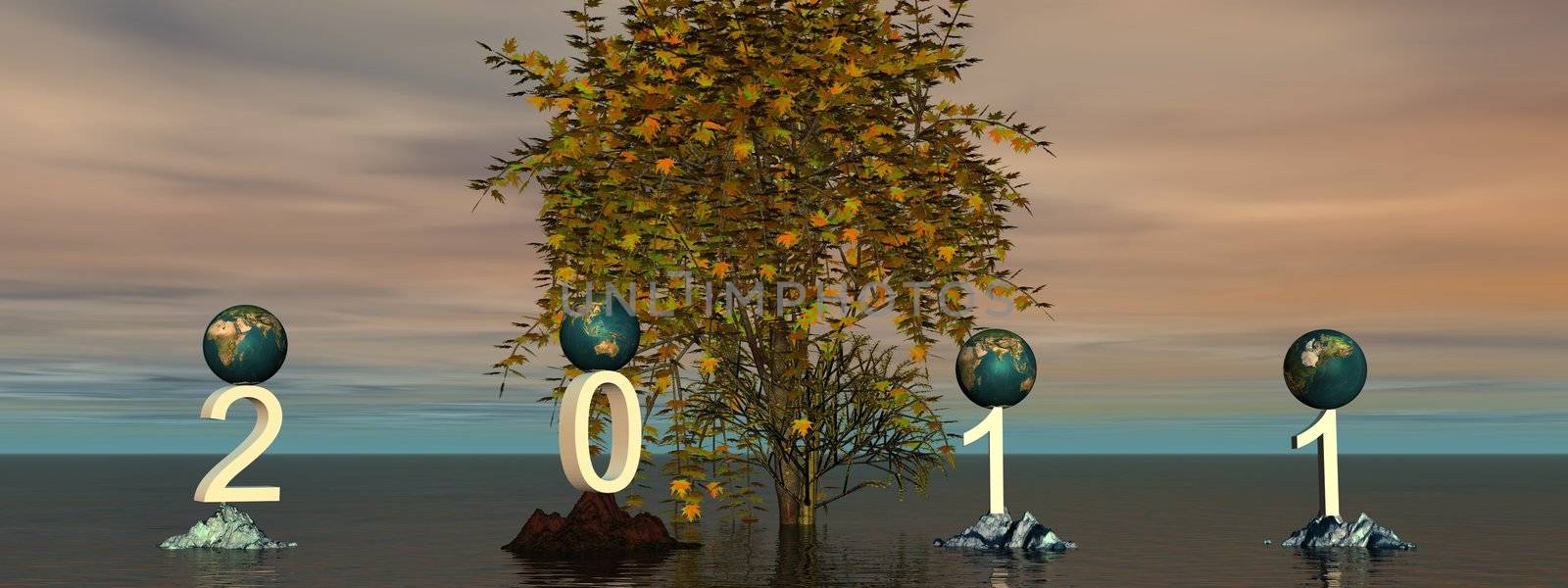 happy new year 2011 and planets