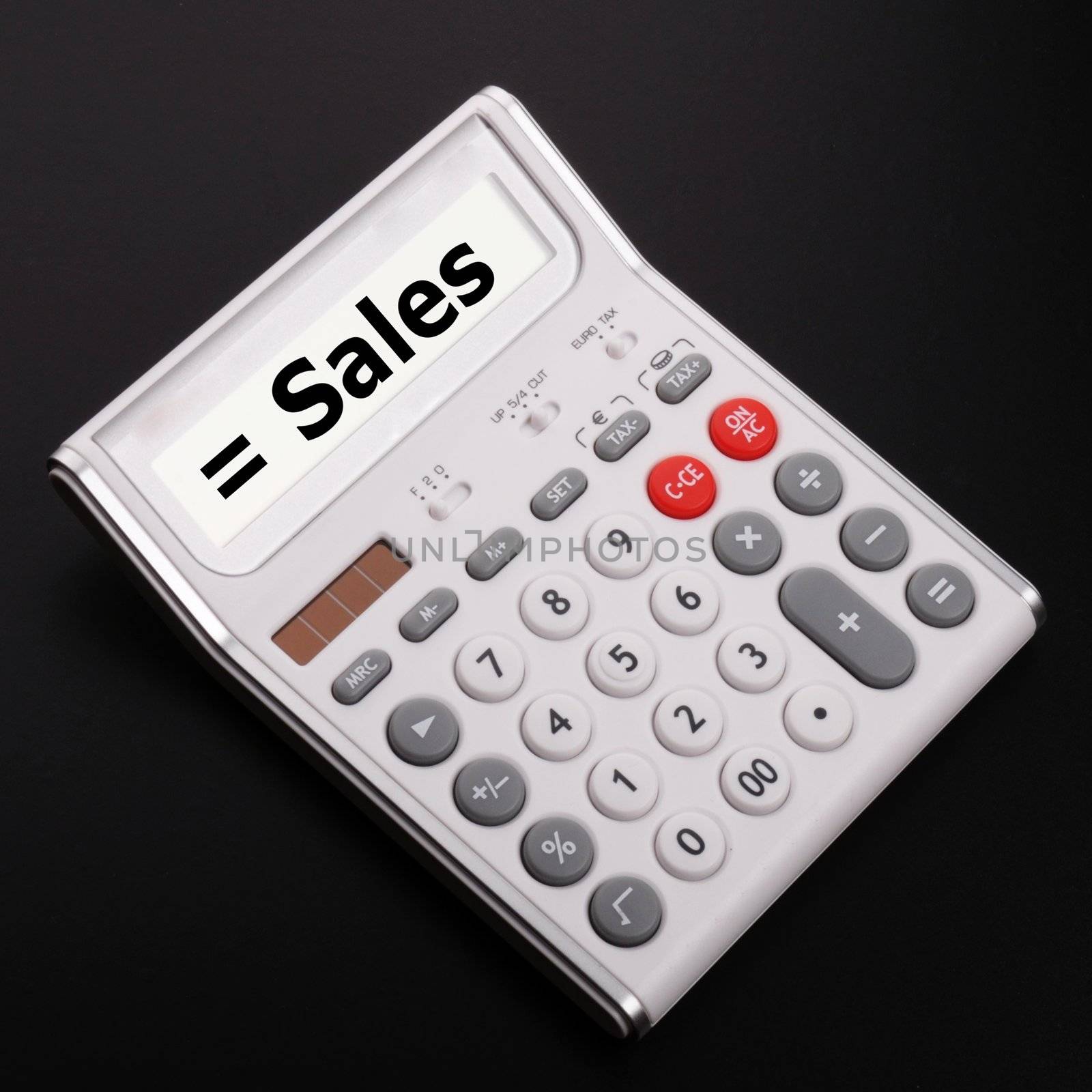 sales growht concept with business calculator on office