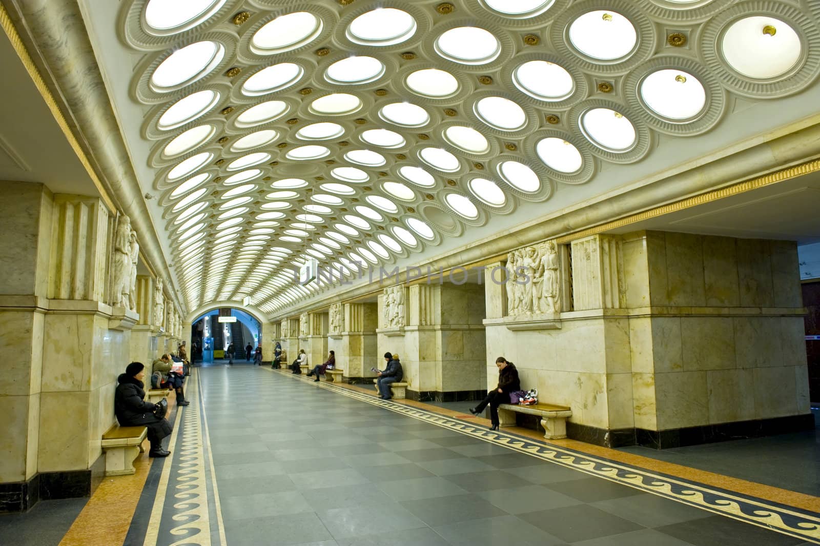 The interior of metro station in Moscow, Russia