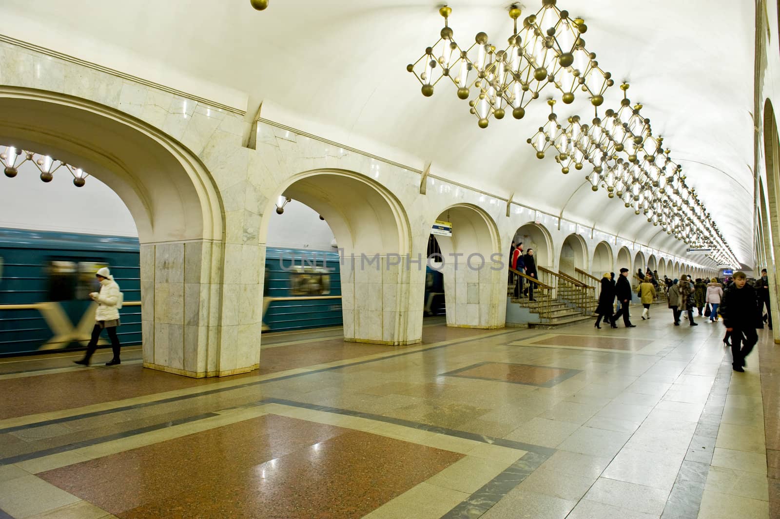 The interior of metro station in Moscow, Russia