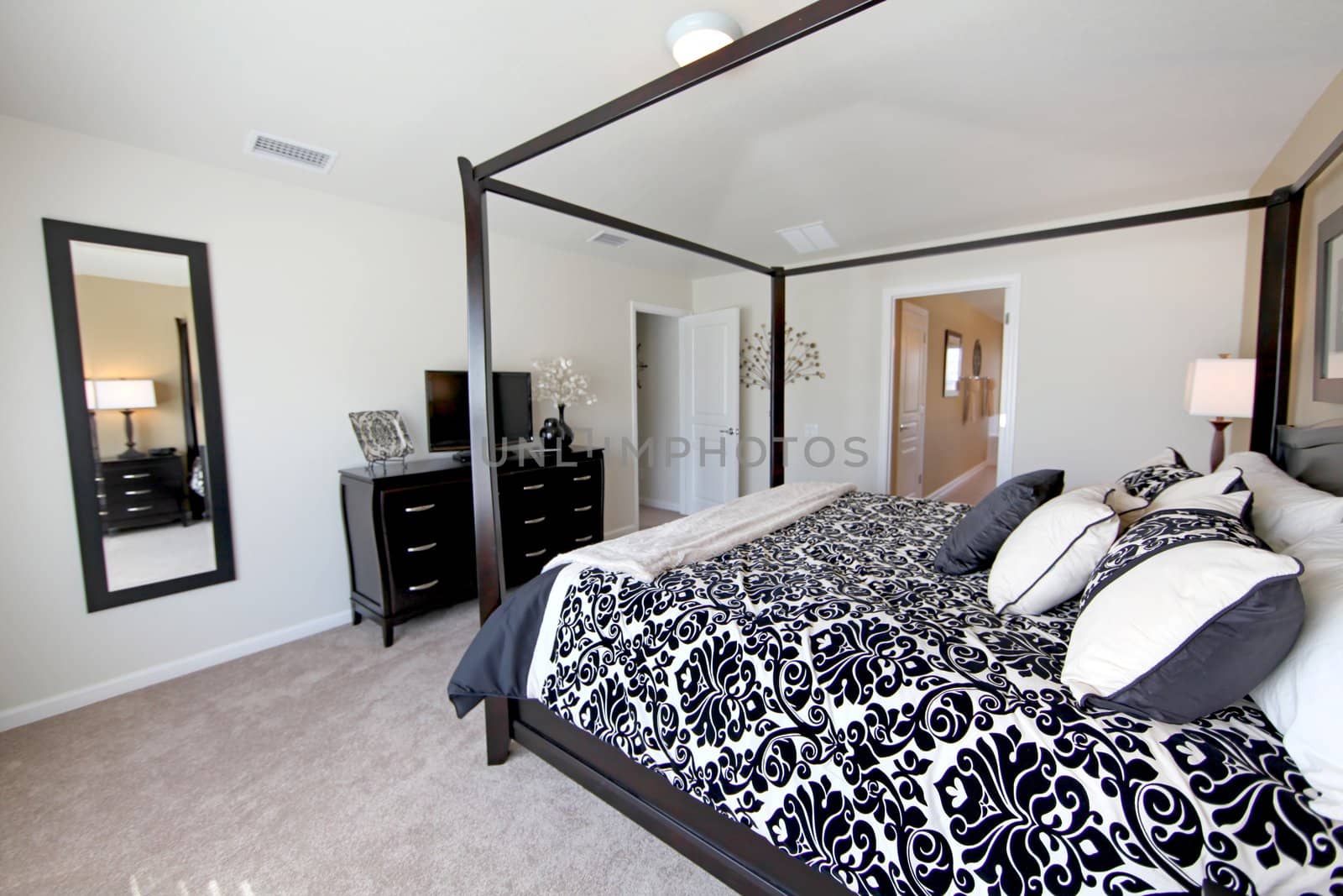 A King Master Bedroom, interior shot of a Home