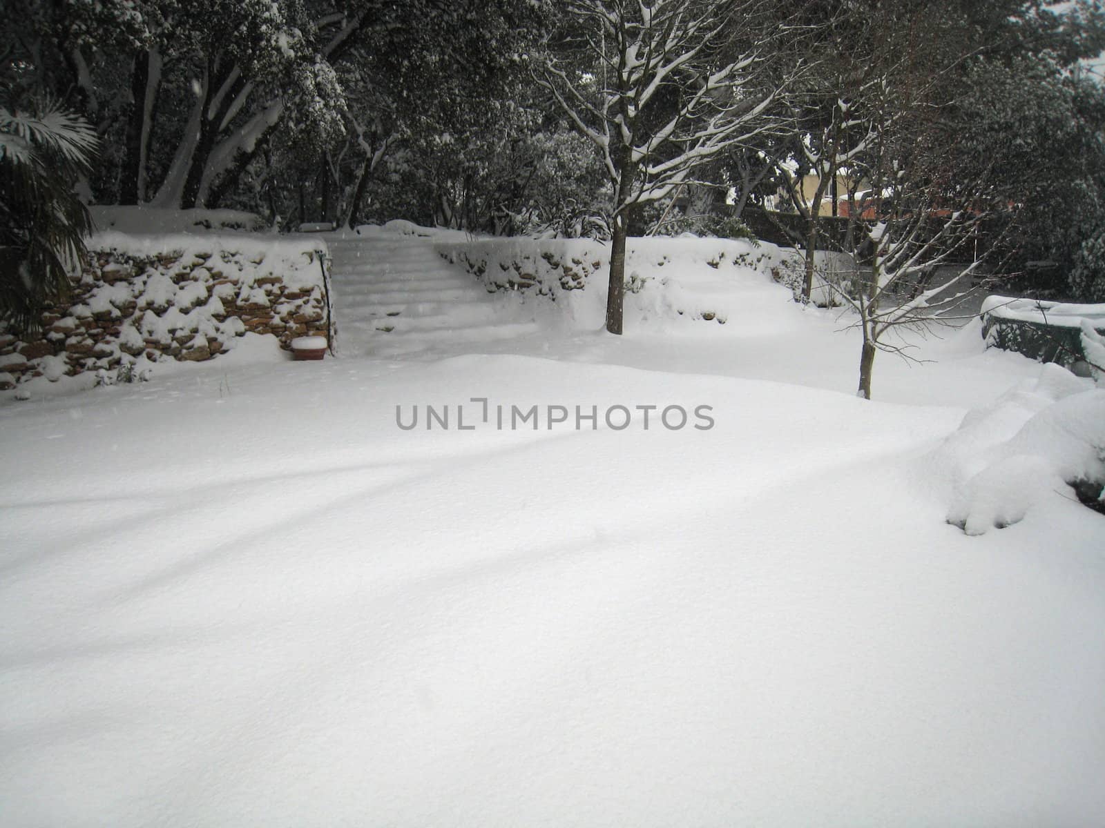 Snowered landscape in the south of France