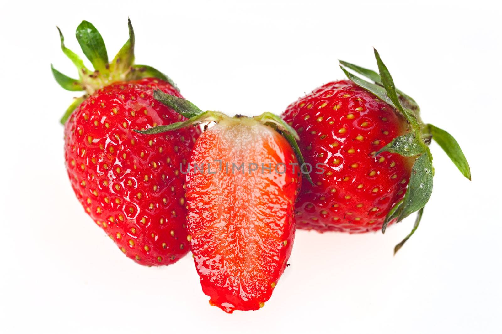 strawberries isolated on a white background