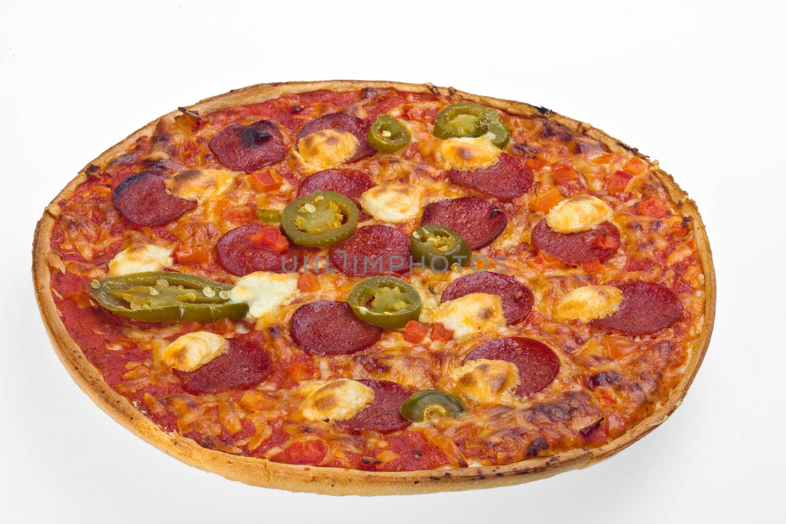 pizza on white