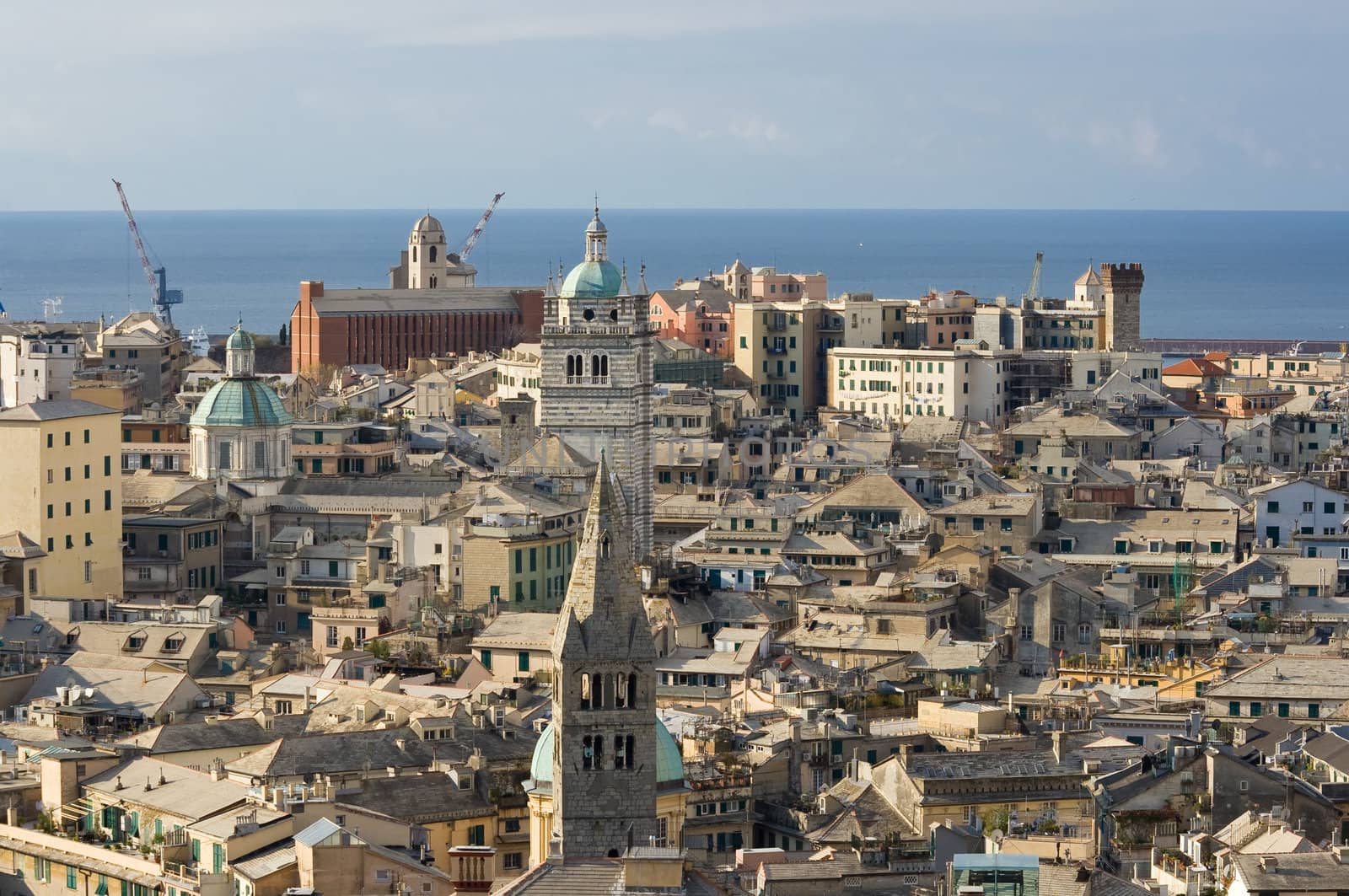 The characteristic old houses in Genova, italy