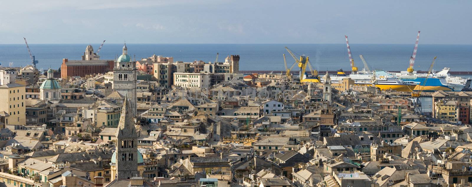 The characteristic old houses in Genova, Italy