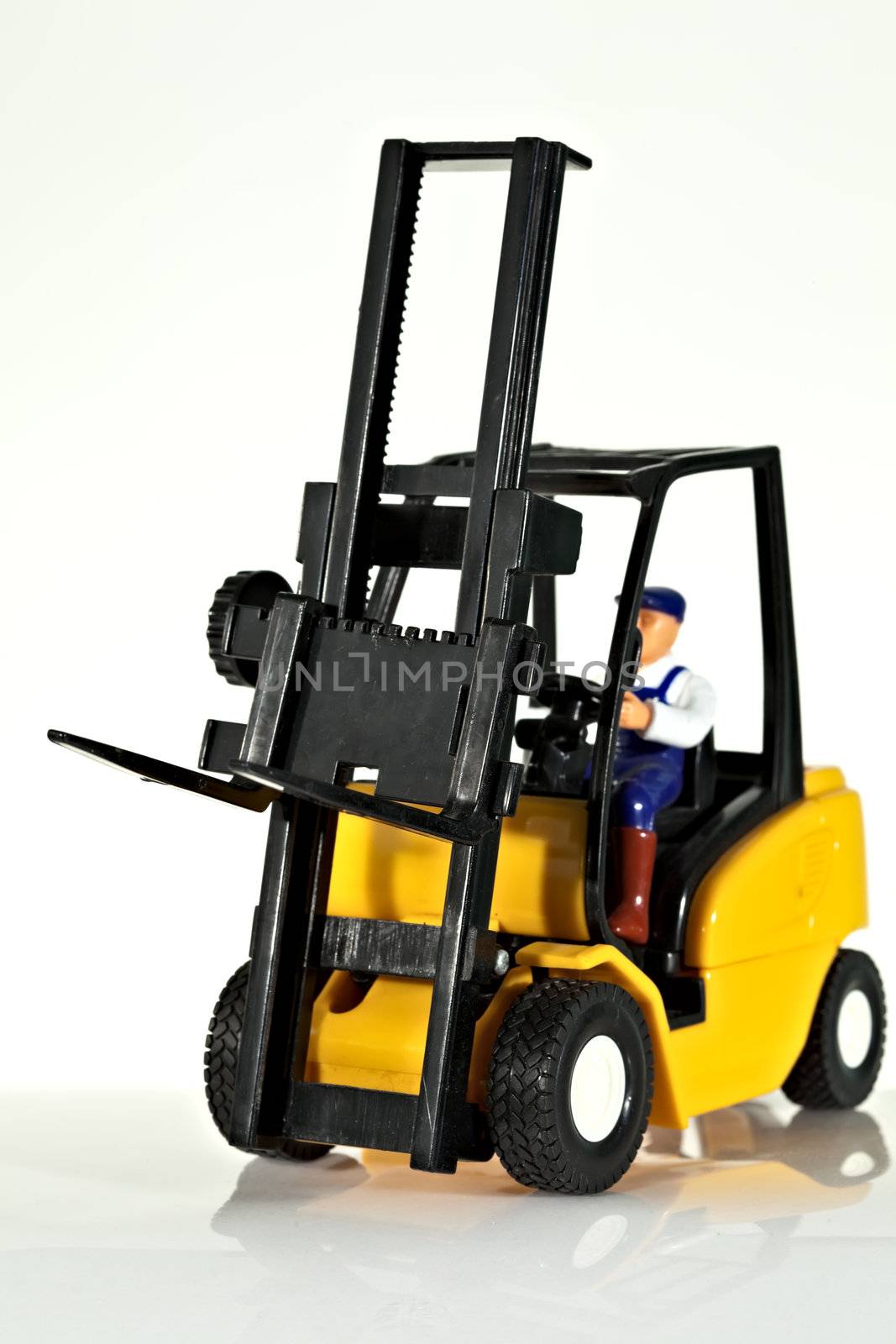 A toy forklift truck