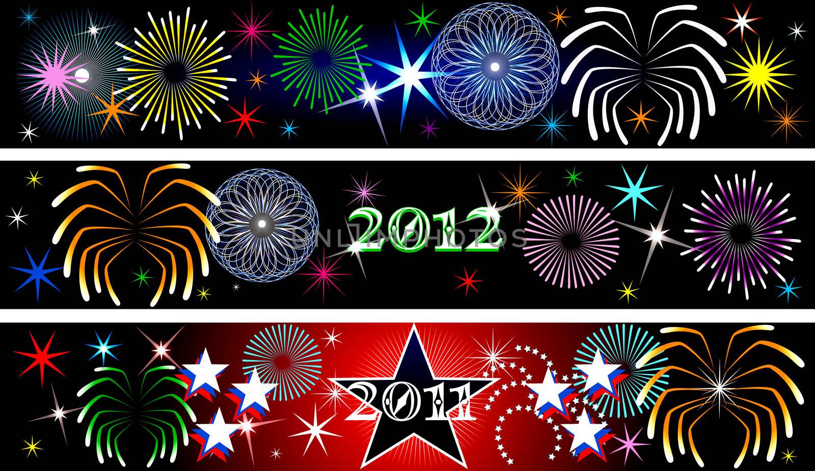 New Year Firework Banners by basheeradesigns