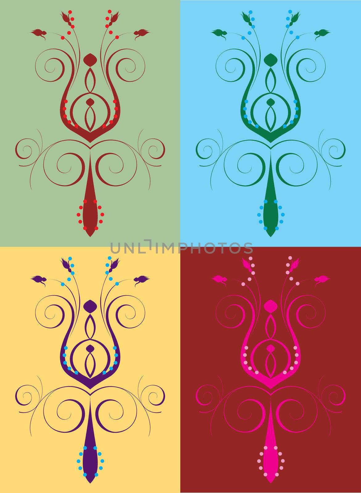Abstract Flower Set by basheeradesigns