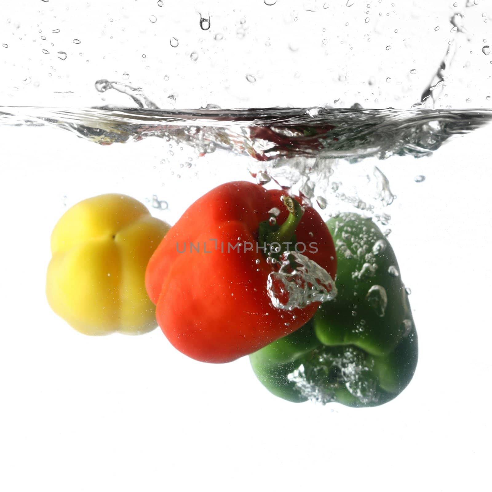 paprica splash in water isolated on white background