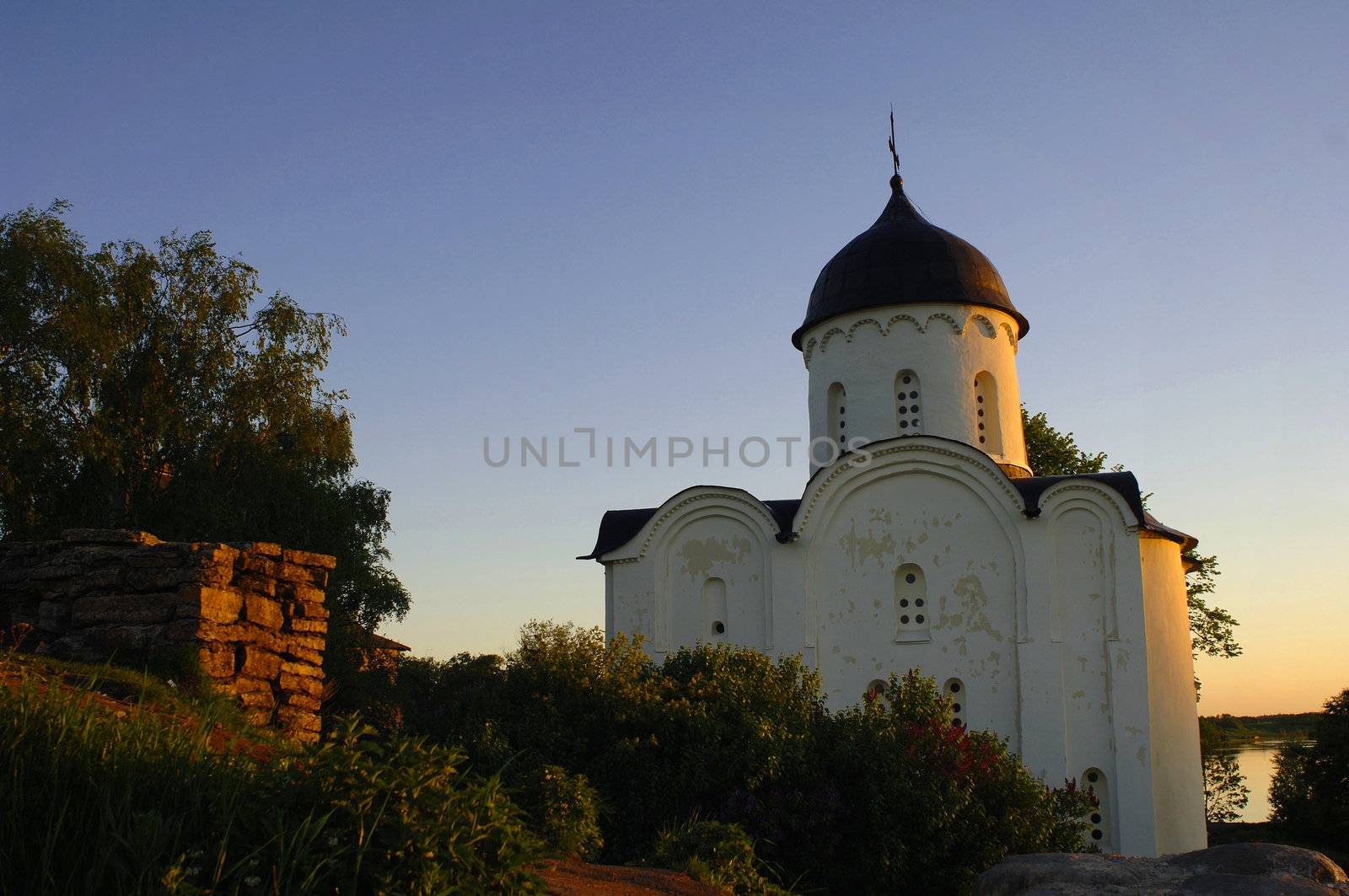 Russia. Old Ladoga. St. George's Church in the Ladoga Fortress.