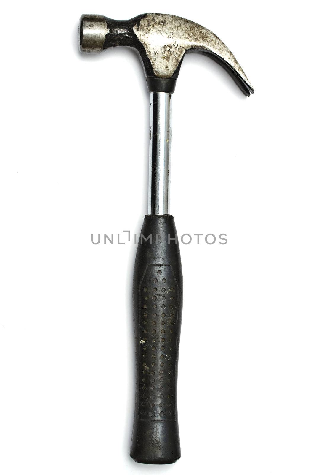 Old hammer isolated on white background