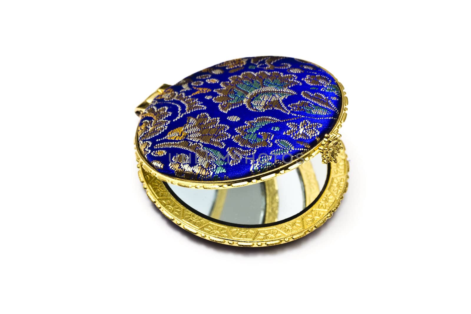 Beautiful cosmetic mirror isolated on white background