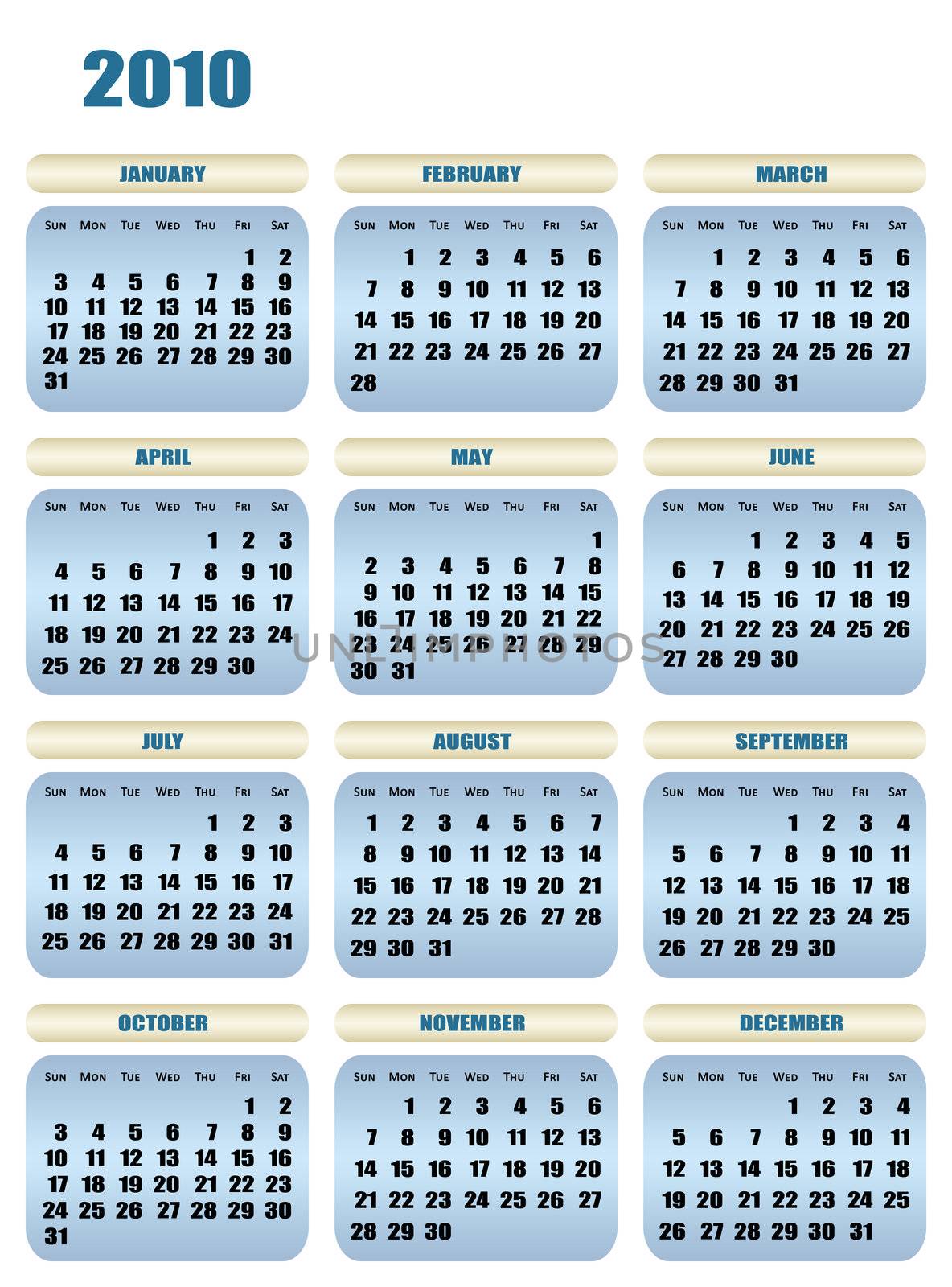 2010 Year calendar by vladikpod