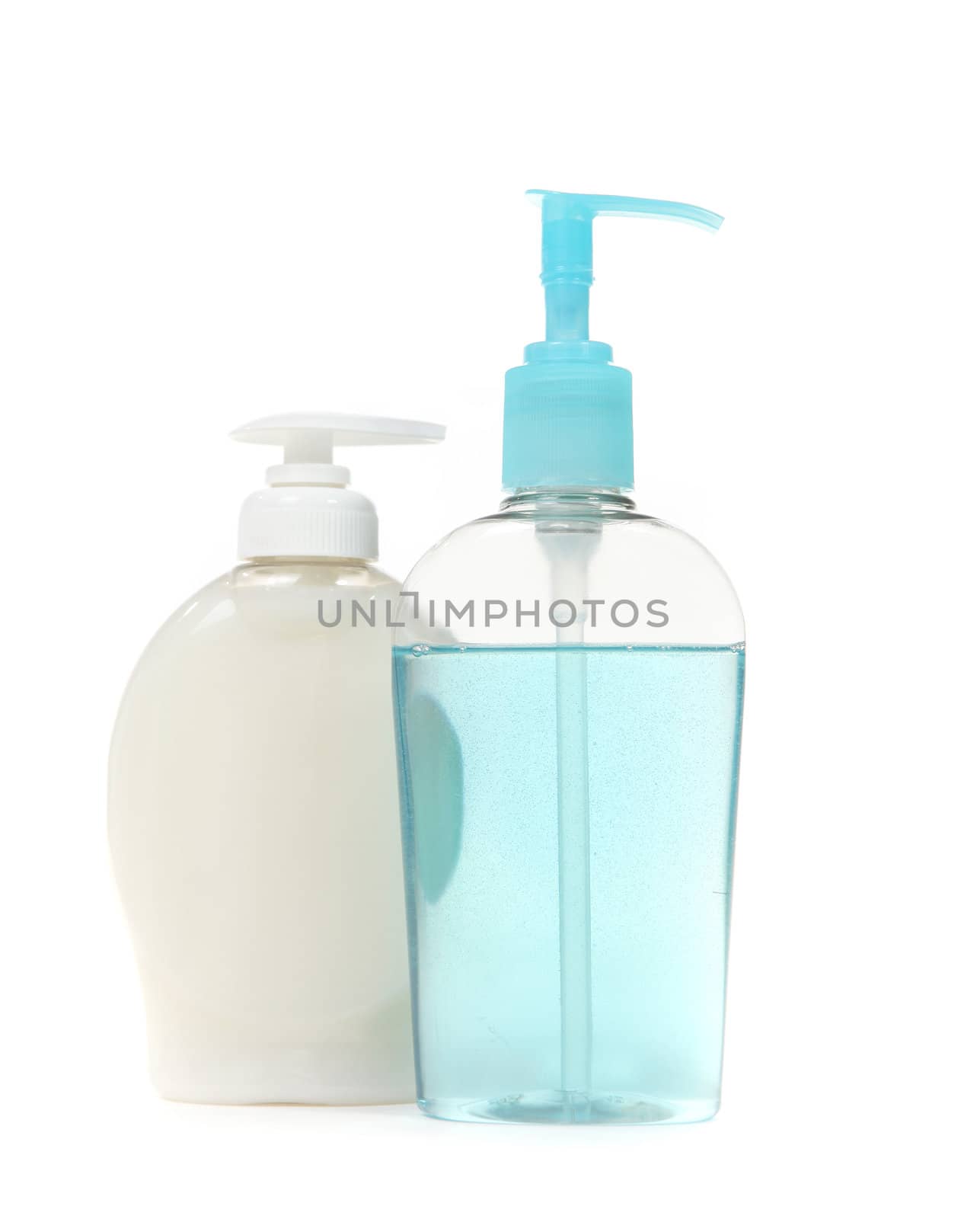 Colorful Antibacterial Handwashing Soap Isolated on White Background