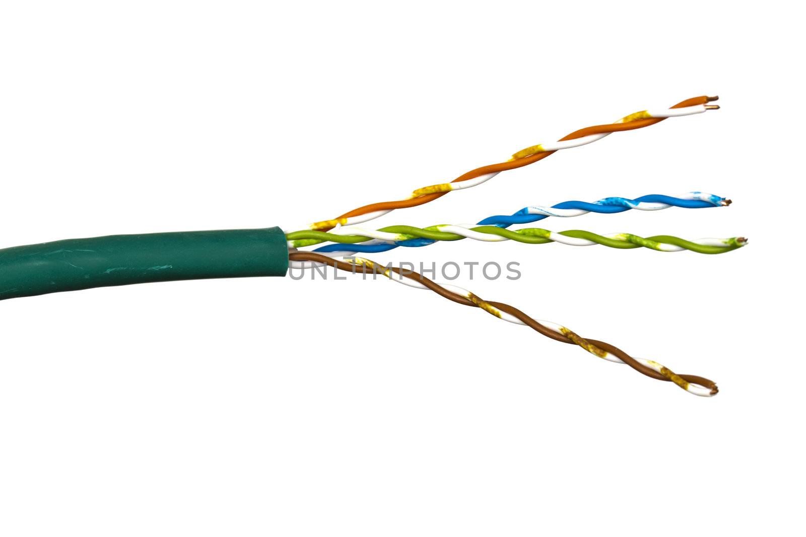 Close up of an colorful electrical wire
