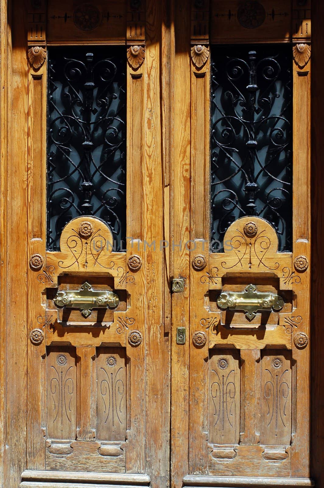 old wood door - iron decoration