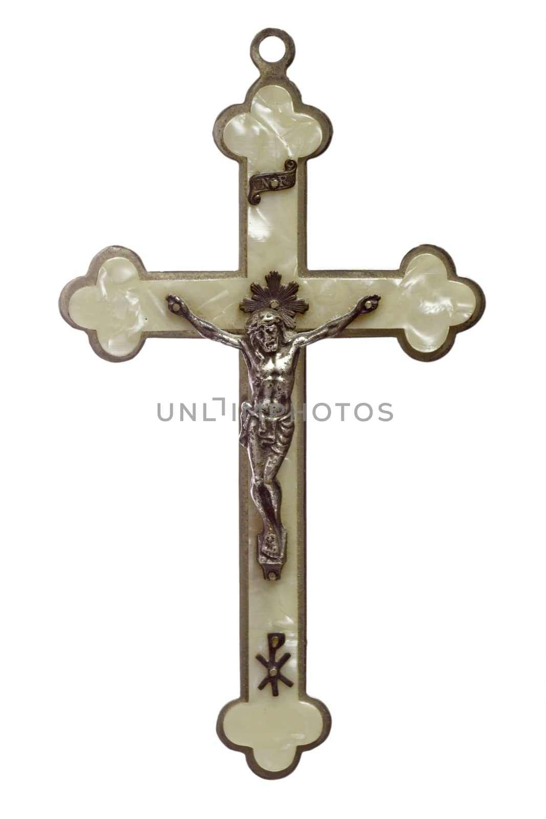 A a crucifix isolated on white background